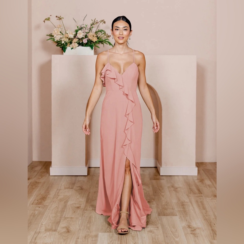 Revelry Paloma Chiffon Dress in Blushing Bride